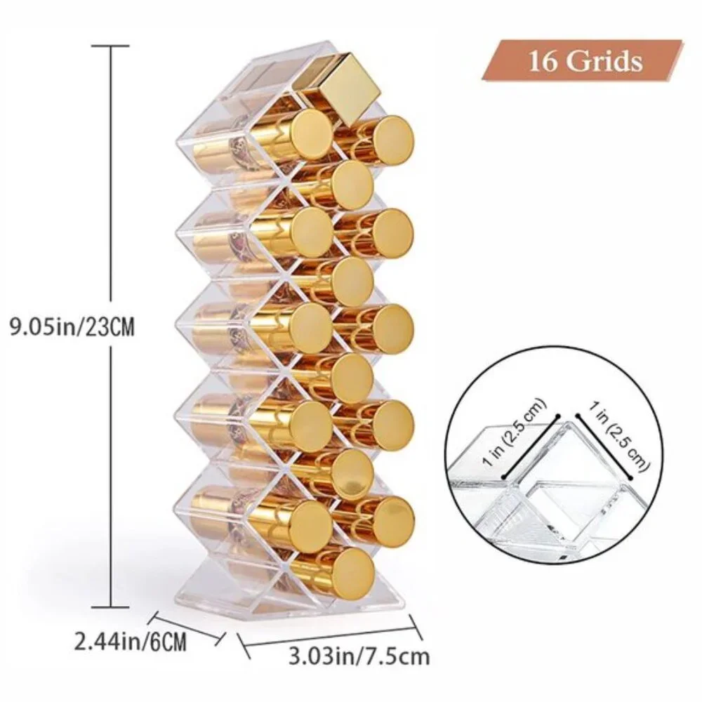 48-Slot Acrylic Lipstick Holder Organizer, Stackable Fish Shape Display - 3 Pack